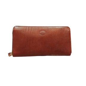 the bridge Reißverschlussbörse Rindleder braun